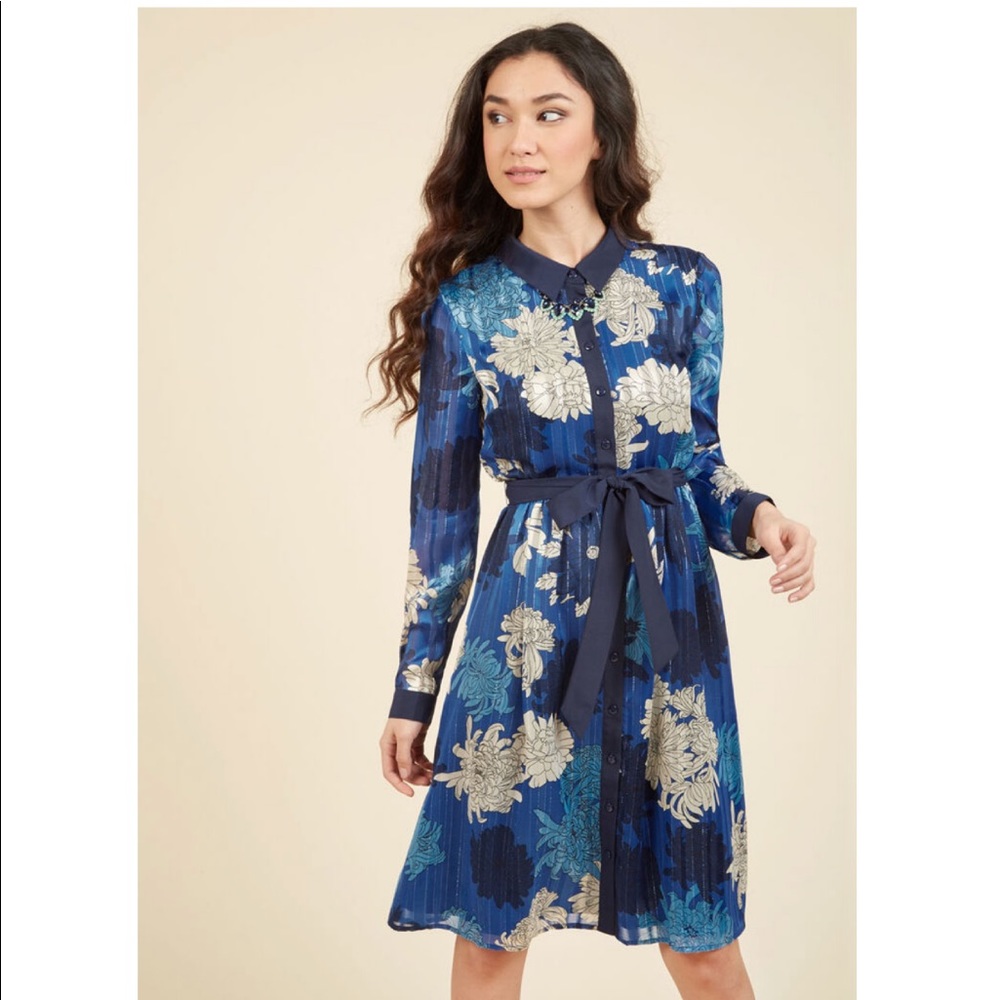 ModCloth Lace & Mesh Bosses Who Brunch Shirt Dress